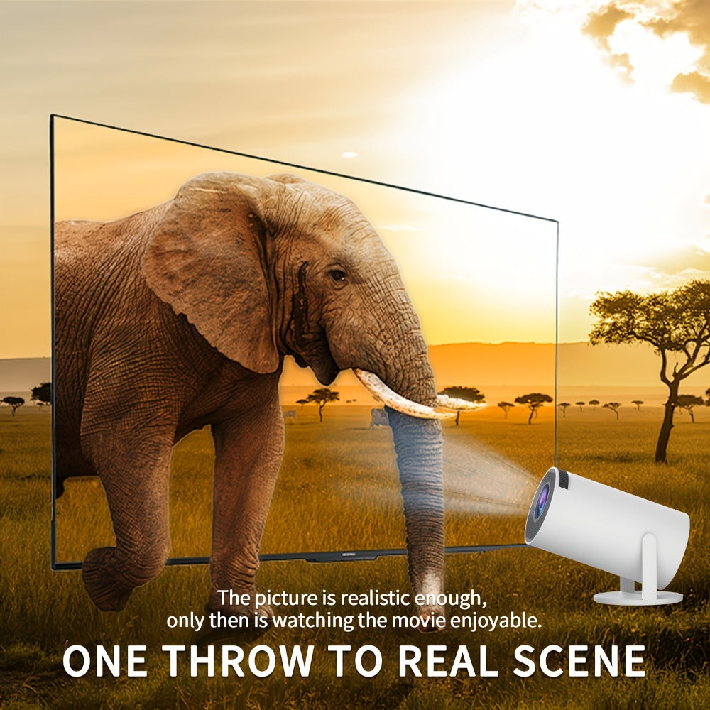 Proyector Inteligente, Decodificación Nativa 1080P Full HD 4K, Android 11.0 OS, WiFi 6 y Wireless 5.4, Proyector de Películas Giratorio 270°, Mirroring Inalámbrico para IOS/Android/Tablet.