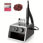 Máquina de Uñas Portátil para el Hogar, Host Alimentado por USB hasta 20,000 RPM + 6 Tipos de Brocas + Juego de 106 Anillos de Hilo, Diseño Ligero Más Conveniente para Llevar, ¡Abre el Salón de Uñas en Cualquier Momento, en Cualquier Lugar!