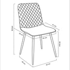 Sillas de comedor MCC Direct en conjunto de 4 piezas Hechas de terciopelo, patas de metal, sillas Lexi, sillas de diseño