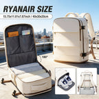Mochila de Viaje Aprobada por Ryanair, 40X30X20Cm, Bolso de Mano para Aerolíneas, Mochila para Laptop de Gran Capacidad con Compartimento para Zapatos, Bolso de Fin de Semana de Negocios, Mochila Aprobada para Bajo el Asiento en el Avión