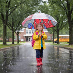 Paraguas de lluvia unisex para niños, transparente y multicolor, con forma de campana