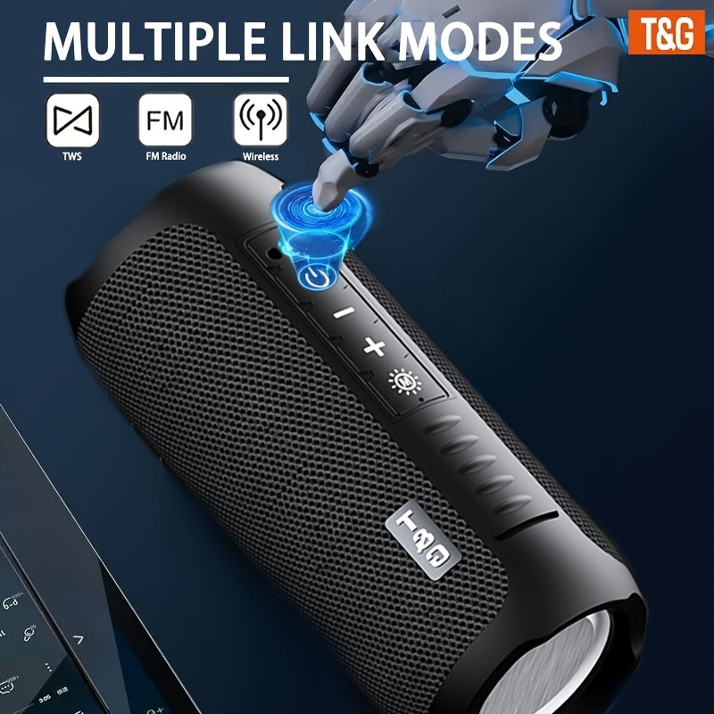 Altavoz Bluetooth | Altavoz Inalámbrico Portátil T&G TG227, IPX4, con Luz LED, Conexión Estéreo TWS, Compatible con Música USB/TF/FM Radio