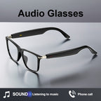 Gafas de Audio Inteligentes Multifuncionales con Altavoz Integrado y Tecnología Soundwave, Compatibles Con Llamadas Inalámbricas, Responder/Rechazar llamadas, Escuchar Música en las Gafas, Control por Foto, 85mAh*2 Batería Grande, Gran Autonomía, Diseño E