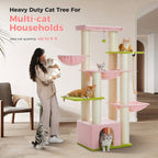 Árbol para Gatos Grande - Torre para Gatos de 170 cm de Altura para Gatos Adultos de Interior con 13 Postes de Rascado Negros Gruesos (10.9 cm), Condominio para Gatos de Múltiples Niveles, Plataforma Súper Grande y Hamacas para Maine Coon de 9 kg