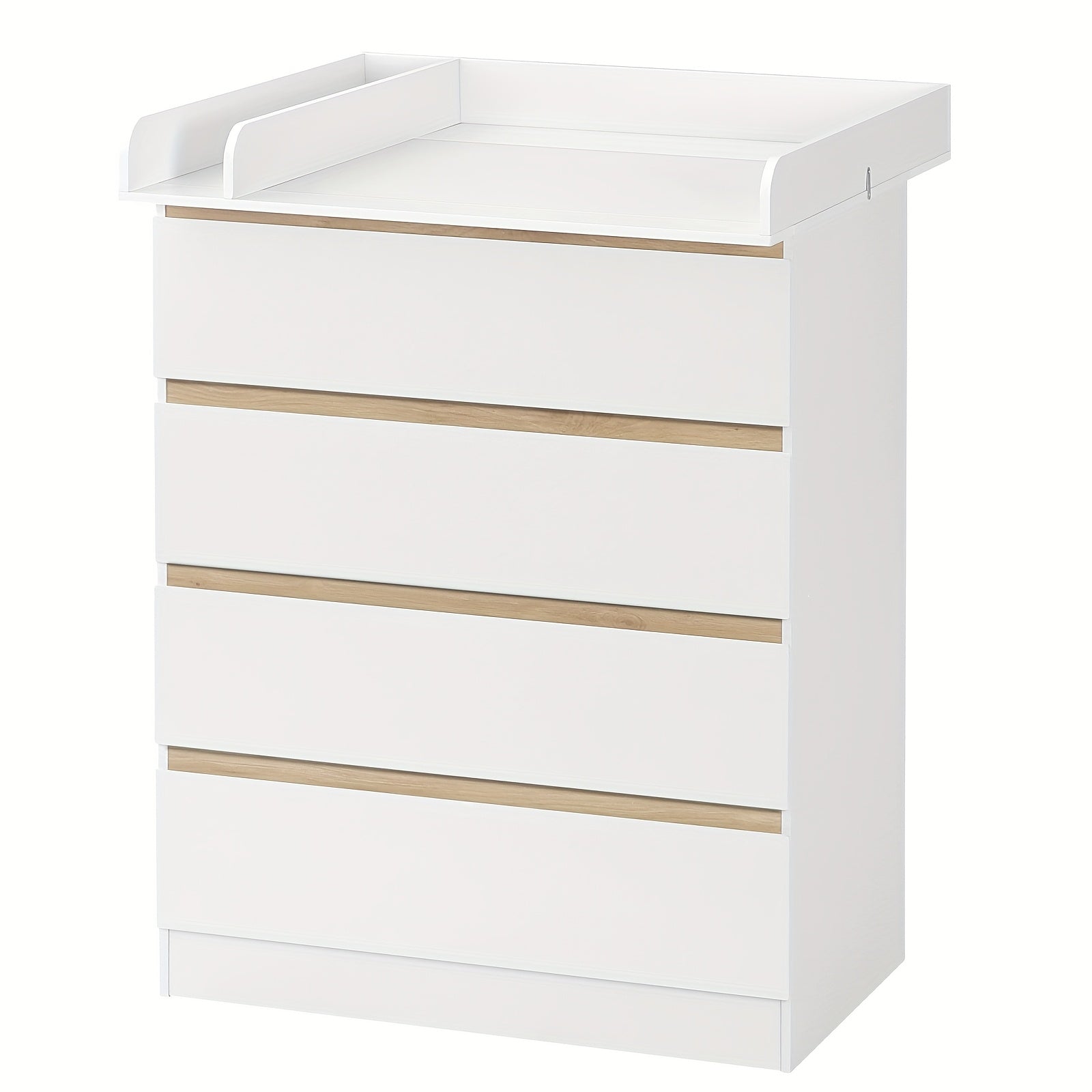 1 unidad de cajones de almacenamiento con 4 cajones grandes, puede usarse como organizador, cómoda, mueble para el hogar, con estantes extraíbles, puede ser mesa de noche, dormitorio, sala de estar, baño, blanco, 110x80x75 cm, decoración de Pascua, Regalo