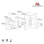 Soporte de pared para TV universal de 23 a 50 pulgadas, máximo 30 kg, ensamblaje completo Maclean MC-503A S