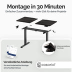 CASARIA® Escritorio Regulable en Altura con Pantalla LCD 73-118cm Marco de Acero Mesa Gaming Oficina Función Memoria