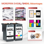 Paquete múltiple de cartuchos de tinta compatibles para impresora Canon 545XL 546XL, 1/2/3/4 unidades, cartuchos PG 545XL CL 546XL, cartuchos de tinta para impresora Canon 545 546 XL para MG2450 MG2550 MG2950 MG2550s TR4550 TR4551 TR4650 TS3350 TS3450, co