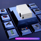 Mini proyector LCD AOC, Beamer portátil con altavoces, control remoto, conectividad USB, compatible con IOS, Android, Windows, PS4 para películas y juegos