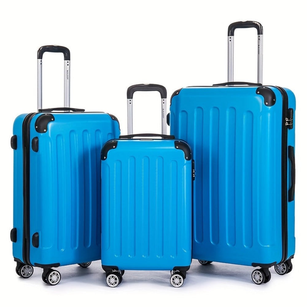 Juego de Equipaje que Incluye una Maleta de Cabina de 20 Pulgadas, una Maleta de Viaje Expandible con Ruedas Giratorias de 360 Grados, Cerradura con Contraseña, Gran Capacidad, un Equipaje de Bodega de 28 Pulgadas y un Equipaje de Mano para Viajes