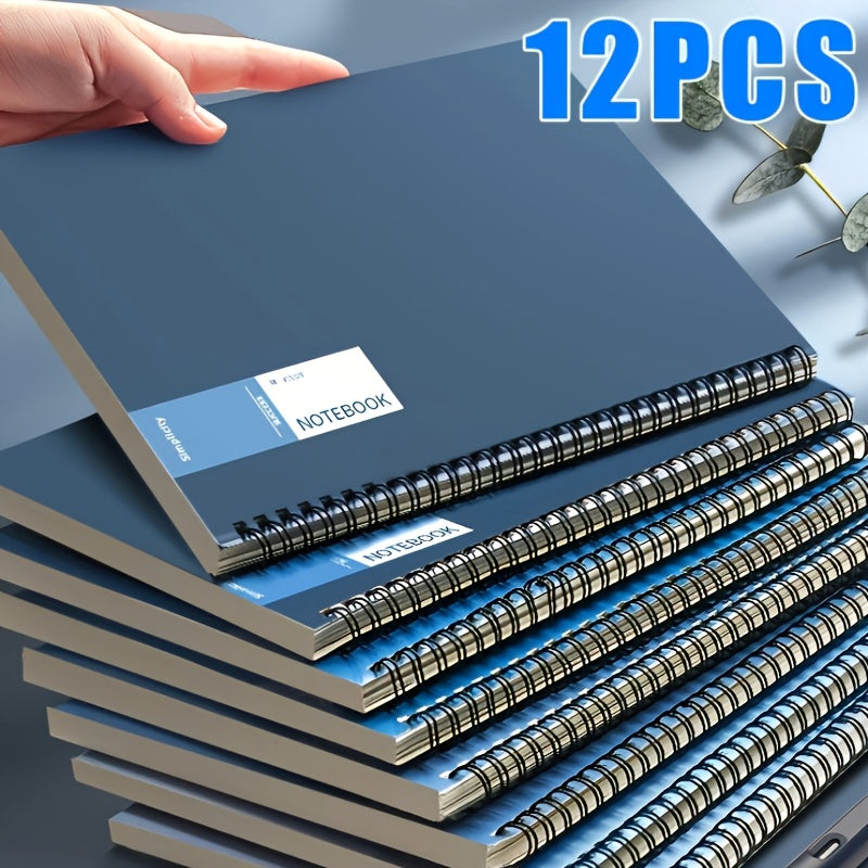 Cuaderno | 12 cuadernos de espiral A5 - Cubierta suave duradera, encuadernación de doble alambre | Diseño minimalista con temática espacial