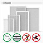 Mosquitera con marco blanco para ventana - BOJANEK - Marco de aluminio blanco - 30 tamaños - Mosquitera no invasiva para ventana - Malla de fibra de vidrio gris - Mosquitera contra mosquitos, moscas e insectos - Mosquitera para marco de ventana sin taladr