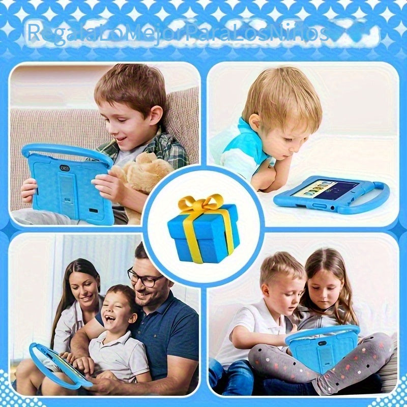 Tabletas Android | Tableta ITMEIPC Android 14 de 7 pulgadas con funda protectora, cubierta a prueba de golpes - Azul/Rosa 4GB (2GB + 2GB