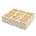Caja Organizadora de Madera con 10 Compartimentos | Caja de Almacenamiento de Madera Multiseccional | Caja de Madera para Joyas y Pequeños Objetos | Caja Organizadora de Madera de 22x19x6cm
