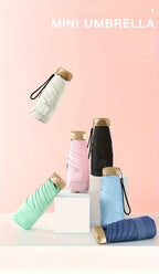 Paraguas plegable compacto de 1 pieza, disponible en 11 colores, paraguas de viaje, paraguas portátil ligero, miniparaguas de sol de moda para hombre, paraguas de viaje de bolsillo, regalo para mujer