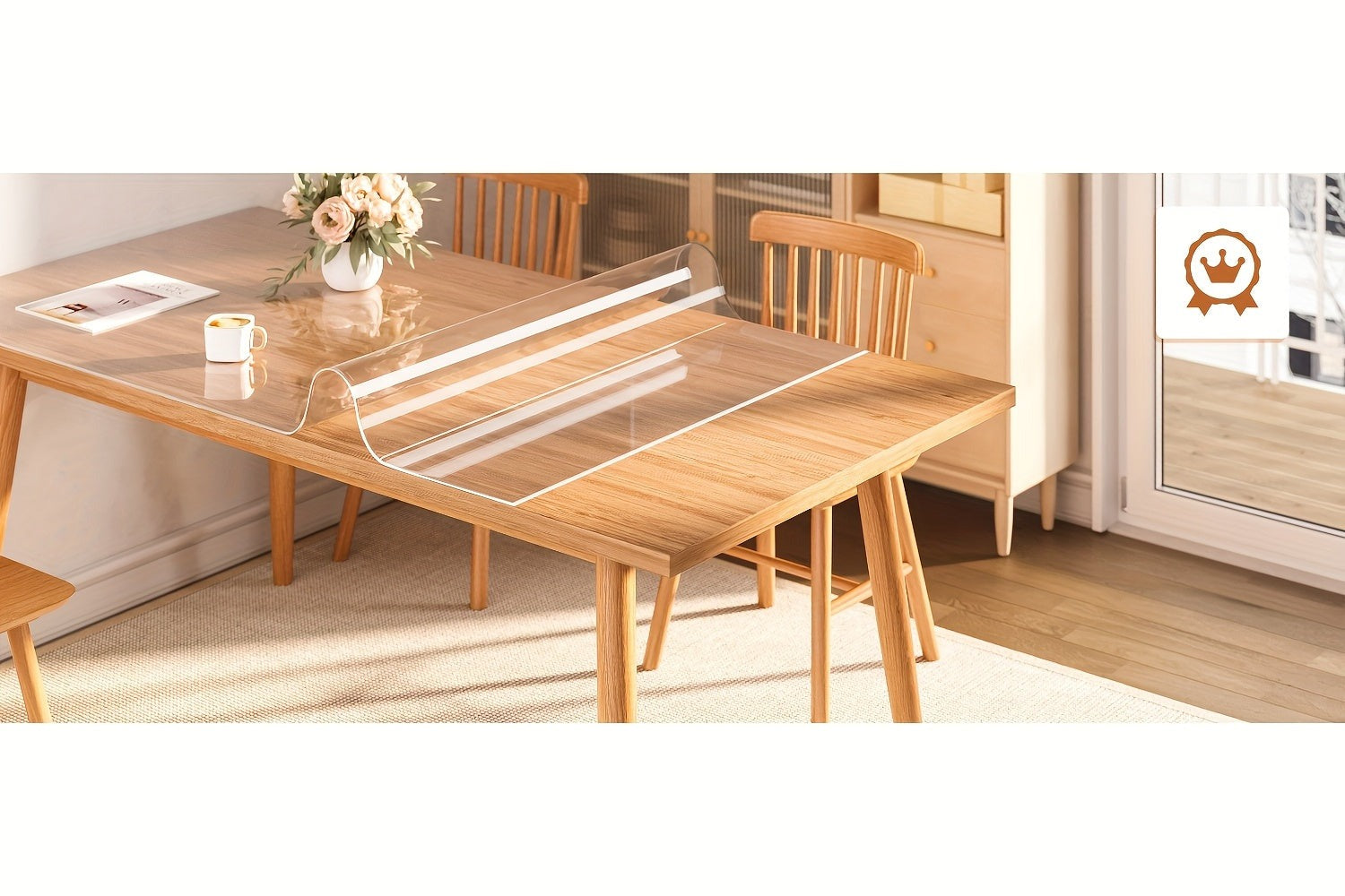 1 funda de mesa de 2 mm de grosor, resistente al aceite, con bordes biselados, fácil de limpiar, disponible en un almacén local, duradera contra el desgaste, un accesorio de mesa, cubierta protectora para mesas, tapetes de mesa