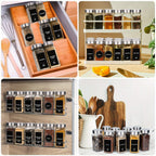 Juego de tarros para especias cuadrados Soontrans [12/24 piezas] con tapa, tarros para especias de 120 ml, agitadores de especias con pegatinas vacías, cepillo de limpieza, colador