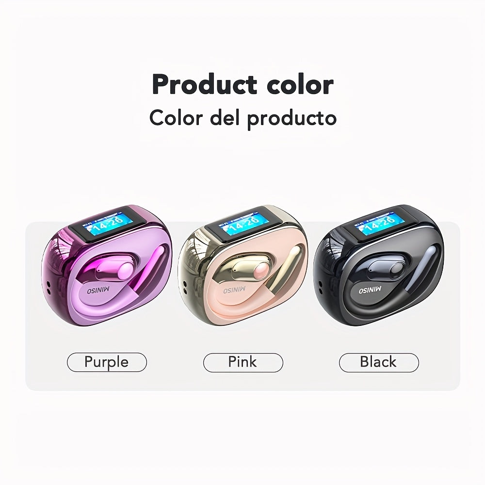Auriculares Bluetooth | Miniso MS193 Auriculares de Traducción AI: Pantalla Táctil LED, 40 Horas de Batería, Sonido HD de Alta Fidelidad, Modo