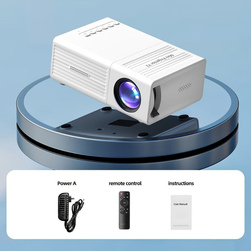 Proyector Portátil, Soporte 1080P, Conexión USB, Control Remoto - Compatible con Smartphones, Tablets, Laptops, TV Sticks y Unidades USB, Montaje de Escritorio, Pantalla LCD, Fuente de Alimentación, Control de Botones, Entrada HDTV, Resolución Local 720P