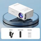 Proyector Portátil, Soporte 1080P, Conexión USB, Control Remoto - Compatible con Smartphones, Tablets, Laptops, TV Sticks y Unidades USB, Montaje de Escritorio, Pantalla LCD, Fuente de Alimentación, Control de Botones, Entrada HDTV, Resolución Local 720P