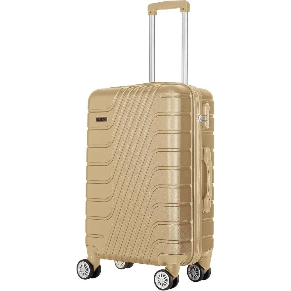 1 Unidad Maleta De Cabina 52x35x20cm, Unisex, Ideal Para Viajes De Pascua, Viajes Y Negocios; Capacidad 10kg, Material ABS, Cerradura De Combinación, Ruedas Desmontables Y Resistentes