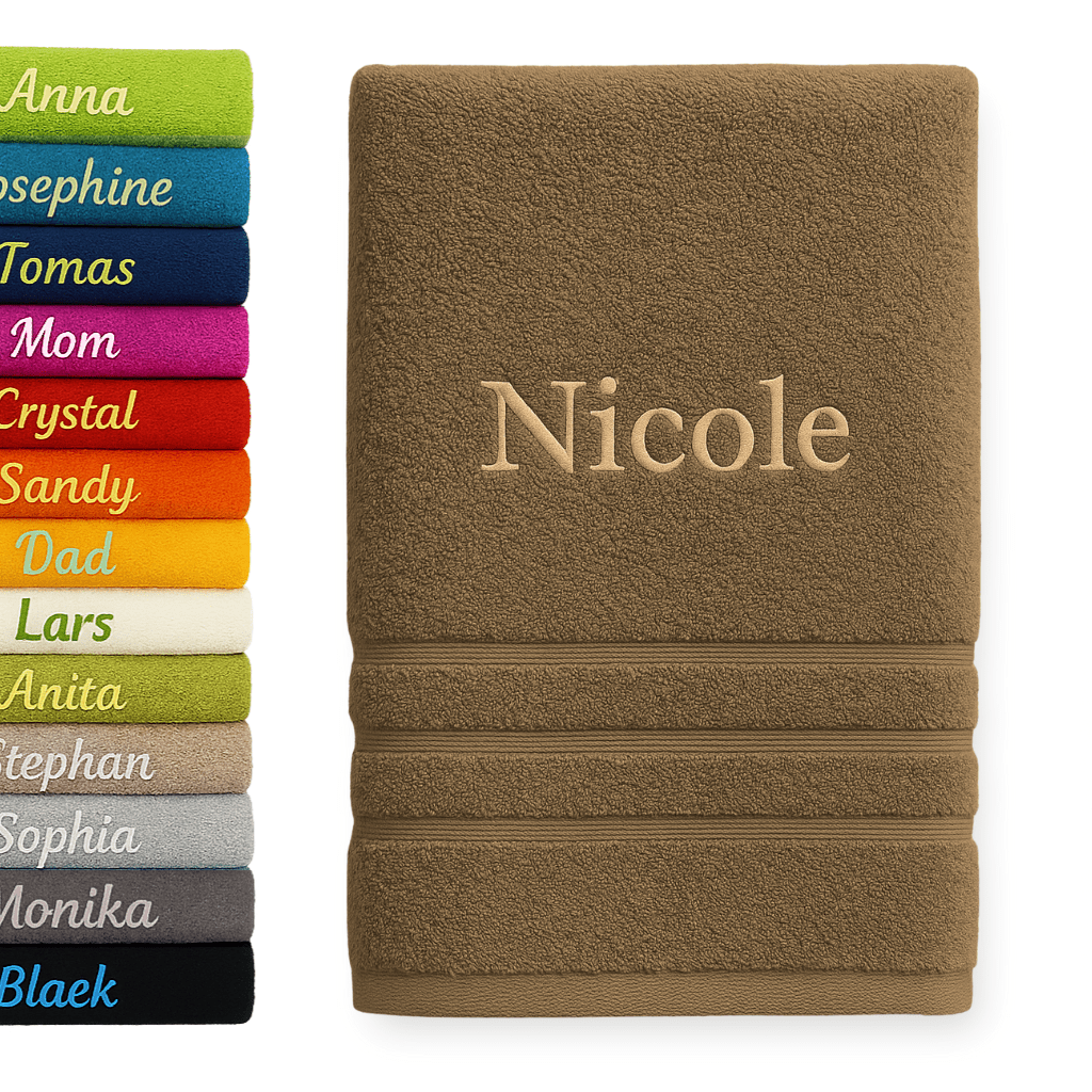 Toalla de baño personalizada con nombre, hermosamente bordado, toalla personalizada con nombre, toalla de baño
