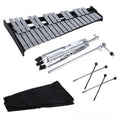 Xilófono de Glockenspiel de 32 notas con soporte ajustable, kit de instrumento de percusión profesional de aluminio con baquetas y estuche de transporte, ideal para principiantes, presentaciones de bandas