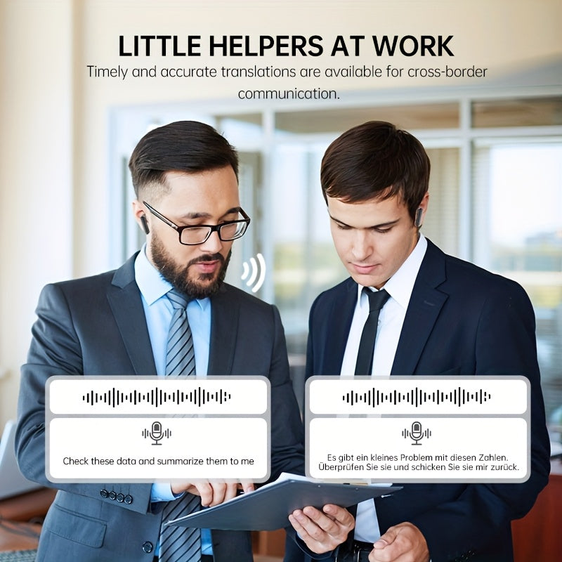 Auriculares Bluetooth | Auriculares traductores AI con traducción permanente gratuita en 144 idiomas, traducción en tiempo real, sonido HD
