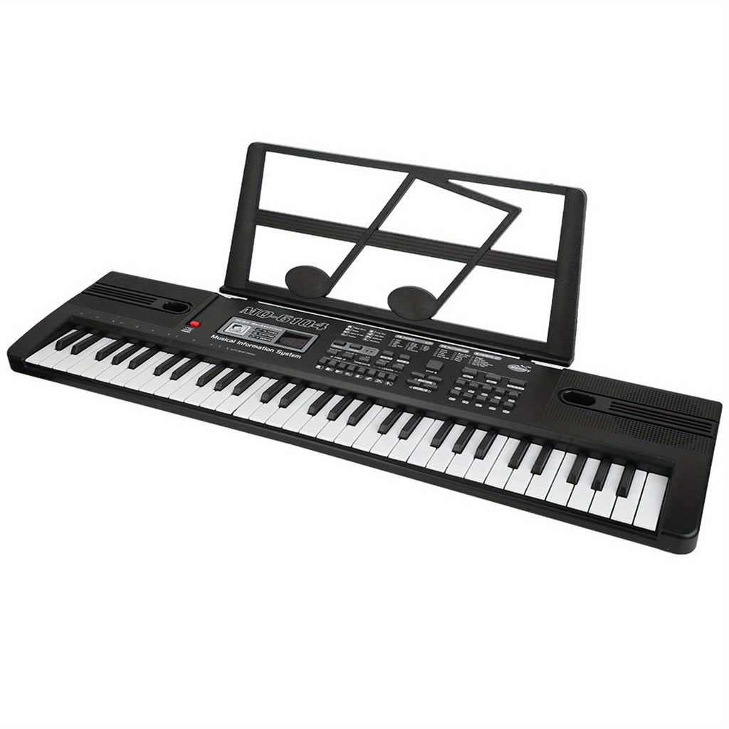 Teclado de Piano Digital de 61 Teclas con Micrófono, Teclado de Piano Musical Portátil, Teclado Electrónico Multifuncional, Instrumento Musical de Teclado para Piano, Regalos de Cumpleaños para Principiantes (Con Pantalla LCD)