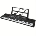Teclado de Piano Digital de 61 Teclas con Micrófono, Teclado de Piano Musical Portátil, Teclado Electrónico Multifuncional, Instrumento Musical de Teclado para Piano, Regalos de Cumpleaños para Principiantes (Con Pantalla LCD)