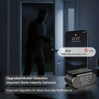Cámara de seguridad inalámbrica despertador 4K con detección de movimiento, compatible con visualización remota en tiempo real por WIFI, notificaciones de alarma por aplicación y correo electrónico, compatible con Android e IOS, carga USB, incluye tarjeta