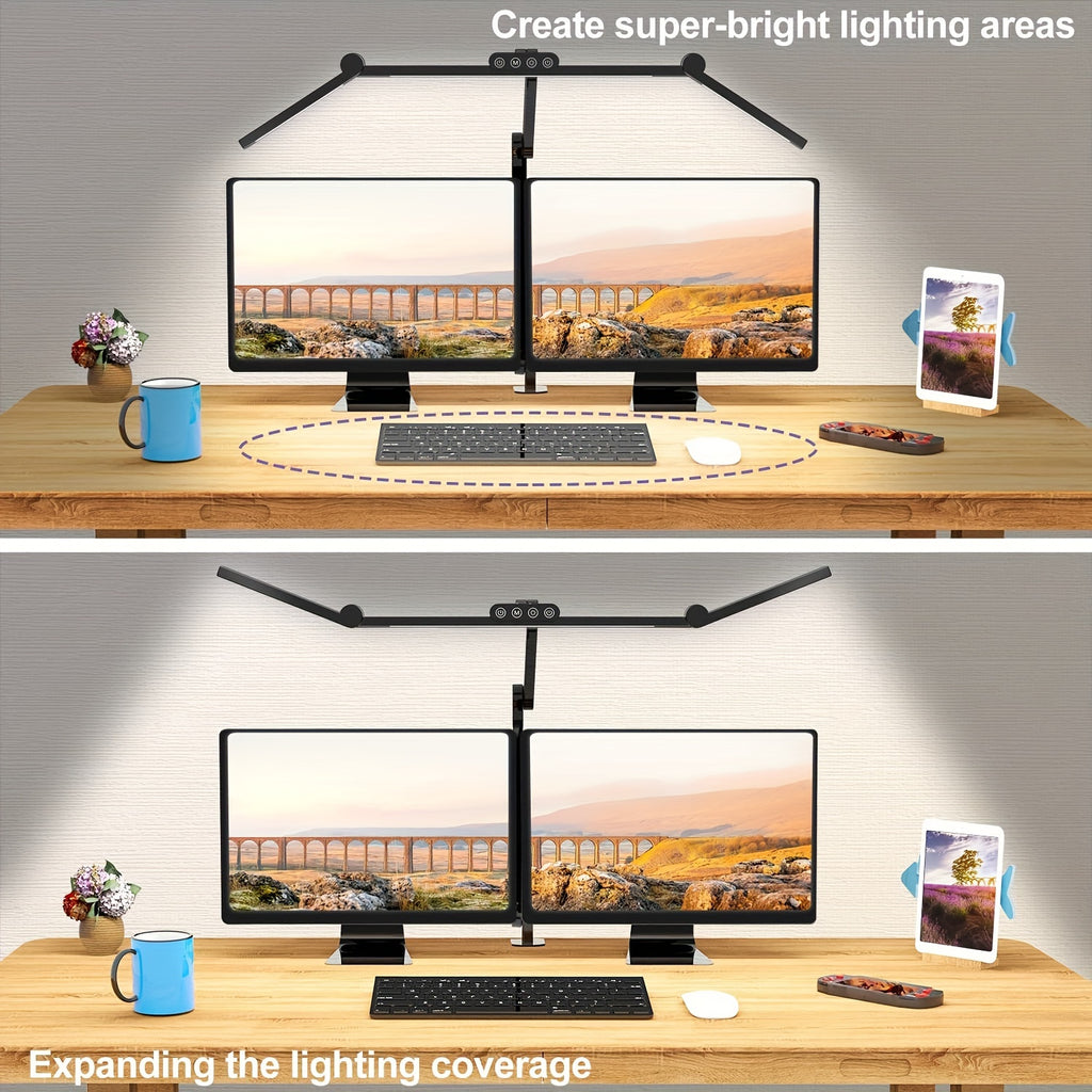 Lámpara de mesa para iluminación de dormitorio y escritorio | 24W y 5 colores y metal y Ajustable