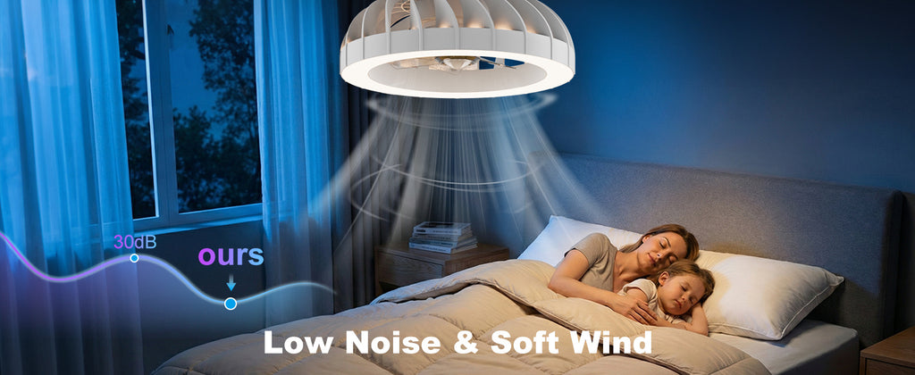 Ventilador de techo Ateroll con iluminación, diámetro 46 cm, ventilador de techo RGB con luz y control remoto, 6 niveles de viento, 3000 K - 6500 K, LED regulable, temporizador silencioso, luz de techo con ventilador para dormitorio, sala de estar