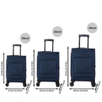 Maleta de viaje de tela de 3 piezas con asa telescópica, ligera y con ruedas, ideal para viajes, mudanzas y acampadas. Equipaje familiar combinado, 20"/26"/30"
