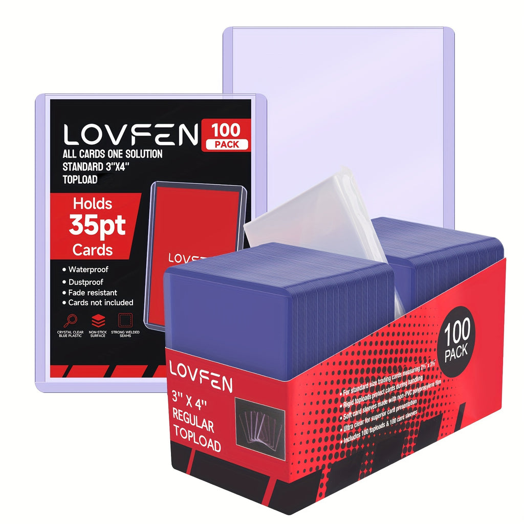 2000 Fundas de Carga Superior para Tarjetas, LOVFEN Protectores de Tarjetas de Béisbol de Plástico Duro de 7.62cm X 10.16cm, Portatarjetas de Carga Superior Premium para Tarjetas Deportivas de Fútbol (1000 Fundas de Carga Superior + 1000 Fundas Penny)