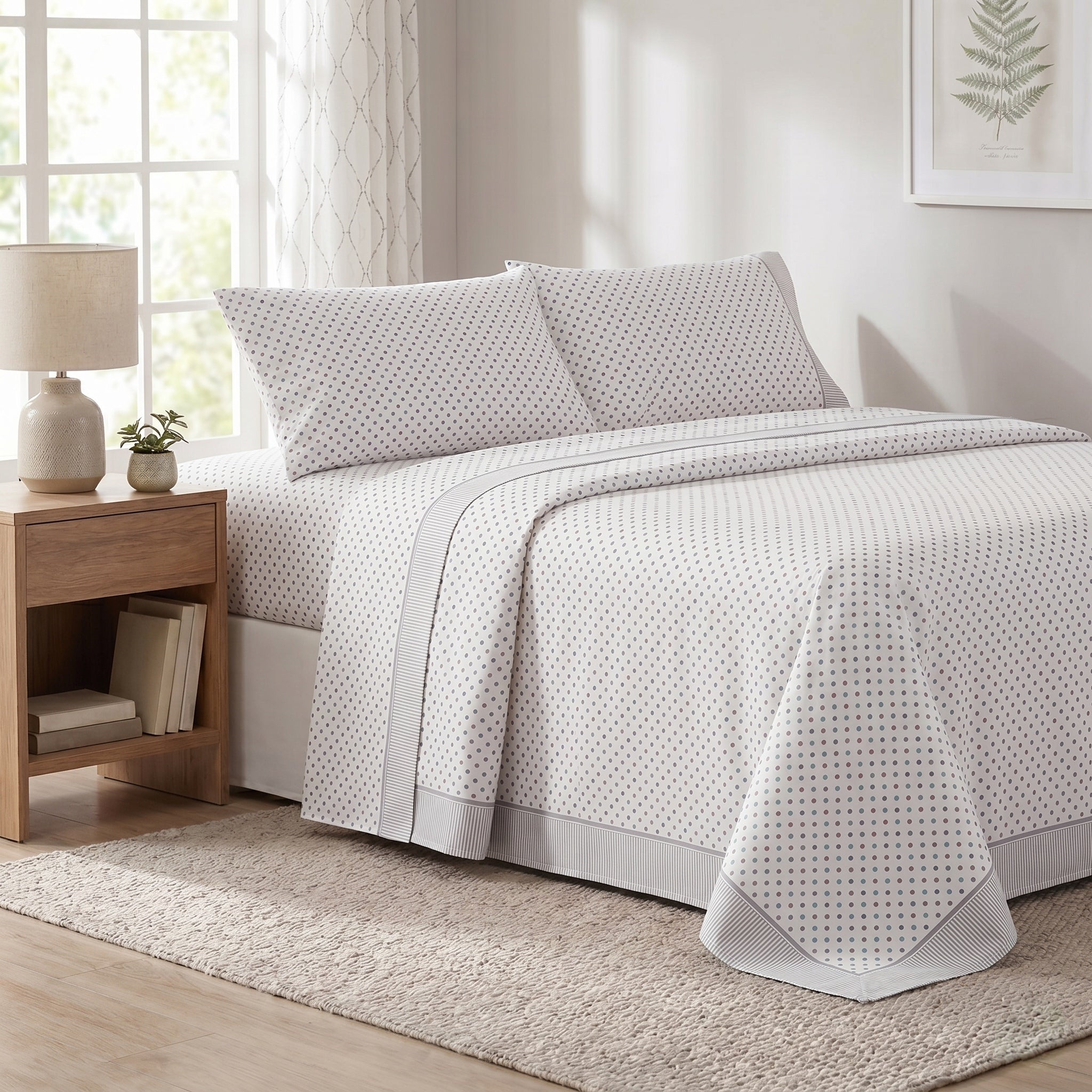 Juego de cama de 3/4 piezas apto para todas las estaciones, que incluye una sábana, una sábana ajustable y fundas de almohada. Medidas: 90 cm, 105 cm, 135 cm, 150 cm y 180 cm