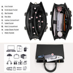 Bolso de Mano y Maletín para Portátil Grande de 39.62 cm para Mujeres Dakuly - Bolso de Trabajo Elegante con Correa Desmontable, Herrajes de Un Solo Tono, Bolsillo Acolchado para Tableta/Portátil - Bolso de Negocios Profesional para Abogados, Oficina, Via
