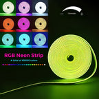 Tira de luz LED neón regulable de 5/10 metros, función, tira de luz neón RGB para juegos con sincronización de música controlada por aplicación, fuente de alimentación estándar europeo, adecuada para uso en interiores, cocina, sala de estar, techo de dorm