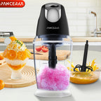 PANCERKA 1500ML Procesador de Alimentos Eléctrico con Picadora de Carne, Picadora, Batidora de Huevos y 6 Cuchillas, para Carne, Batidos, Verduras, Puré, Frutas, Ajo, Grande/Pequeño
