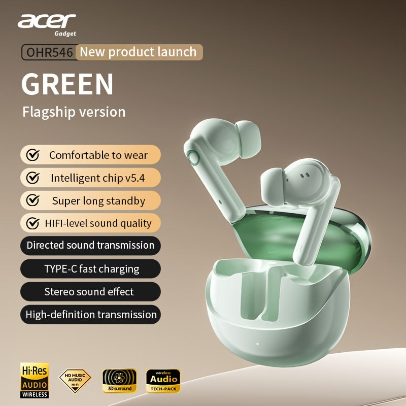 Auriculares Bluetooth | Auriculares Inalámbricos Acer OHR546, Marca Original, Decodificación Hi-Fi de Alta Definición, Sonido 3D Envolvente, Gran