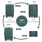 1pieza de 20/24/28 pulgadas Drak Green Sleek Geometric Pattern Hard Shell ABS+PC Maleta con cerradura TSA para viajes sin esfuerzo Regreso a la escuela Regalo de vacaciones
