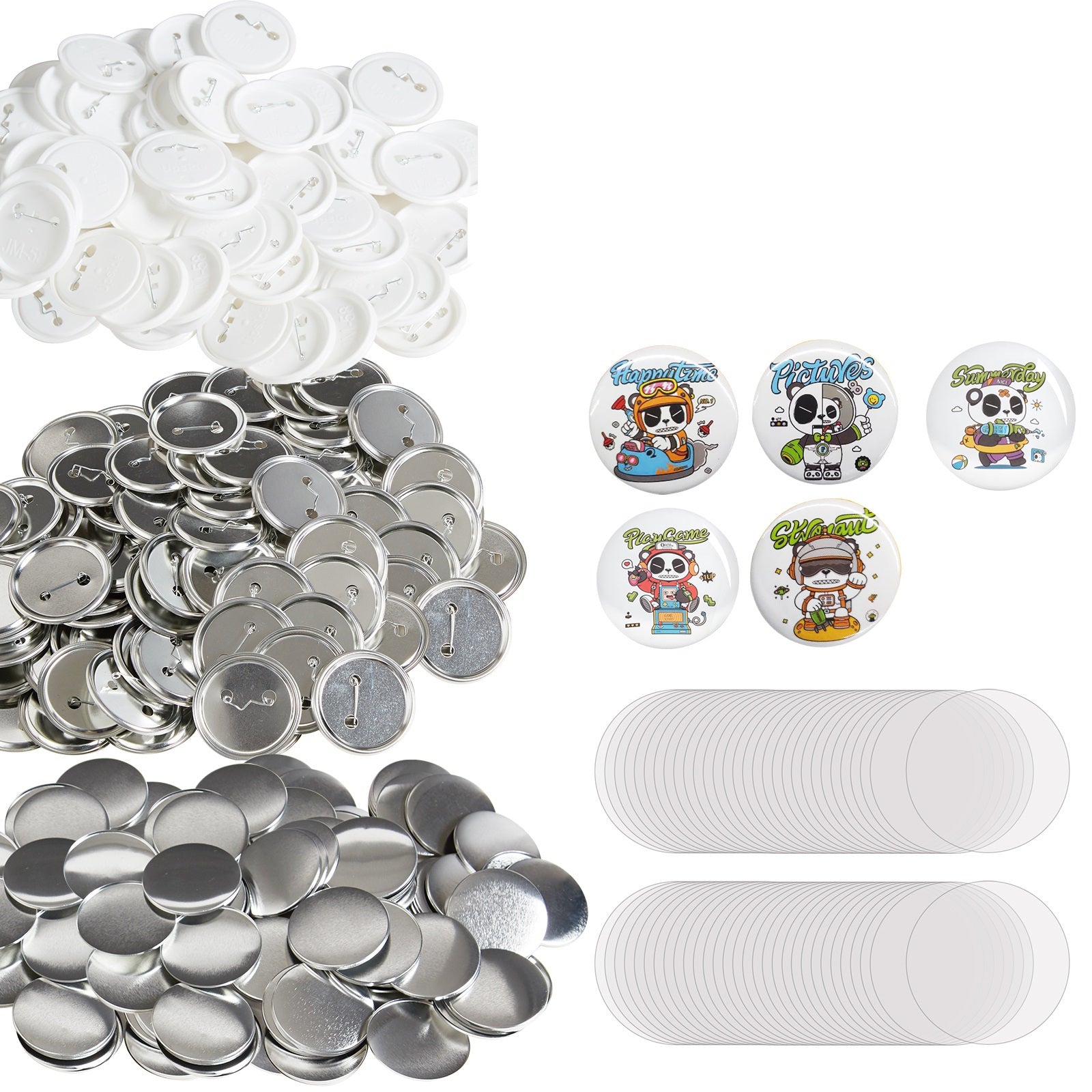 VEVOR 2,25" 58 mm Suministros de partes de medallón para máquina de fabricación de botones 500 juegos (máquina no incluida)