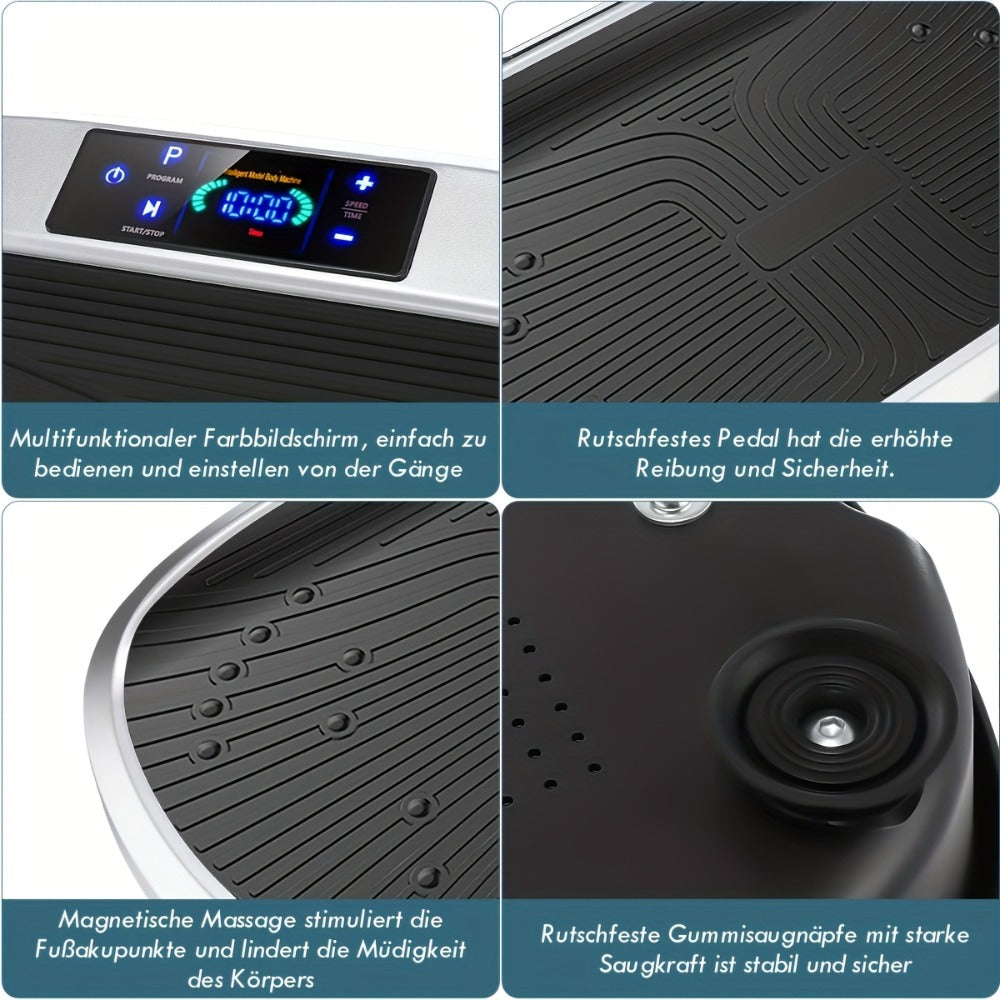 Placa de vibración inteligente con control remoto, 120 niveles de masaje electromagnético, motor silencioso, ejercicio para la pérdida de peso de todo el cuerpo, capacidad de carga máxima de 120 kg, adecuada para fitness en casa, sin batería