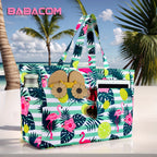 BAJACOM Bolso de Playa Extra Grande, Bolsas Tote con Cremallera, Bandolera Plegable Ligera para Mujeres, Compartimentos, Ideal para Viajes, Vacaciones y Gimnasio
