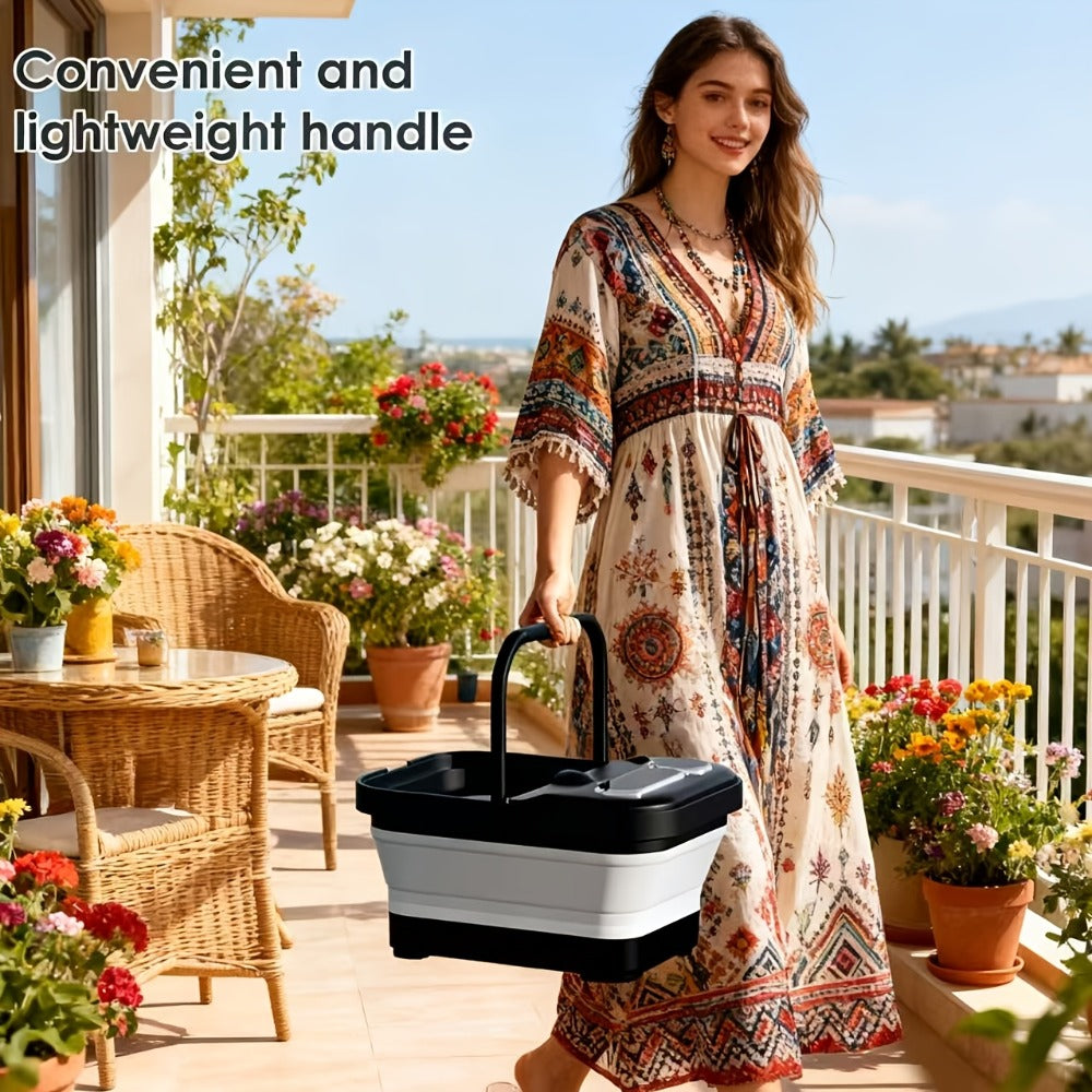 Baño de pies plegable automático con calefacción, con calentador y controlador de temperatura, con seis rodillos de masaje, kit de pedicura para pies, función de burbujas, la mejor opción de regalo para familiares y amigos en las fiestas