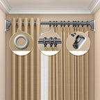 Barra de Cortina de Ducha, Antideslizante, Sin Taladro, de Acero Inoxidable, Extensible Telescópica, Anticorrosiva y Antideslizante, Barra de Tensión, Opción de Montaje en Pared, Uso Versátil, Diseño Moderno y Elegante | Característica Antideslizante, Cor