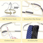 Juego de 50 perchas de plástico diseñadas para evitar que se resbalen, perchero resistente que optimiza el espacio, ideal para organizar prendas, adecuado para armarios, abrigos, camisas y almacenamiento doméstico en dormitorios, armarios y residencias es