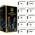 Poseidon V5 50pcs Agujas de Cartucho para Tatuaje de Tamaño Mixto Surtido | Round Liner Shader Curved/Round 5RL 7RL 9RL 5RS 7RS 9RS 7RM 7M1 15M1 15RM Agujas Desechables para Tatuajes para Suministros de Tatuaje