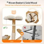 Árbol para gatos de 60X110Cm, Condominio de felpa de varios niveles con 2 postes rascadores, 2 perchas, hamaca, cueva, casa para gatos estable y anti-inclinación para dormir/jugar, fácil montaje, árbol de Navidad perfecto para gatitos y gatos de interior,