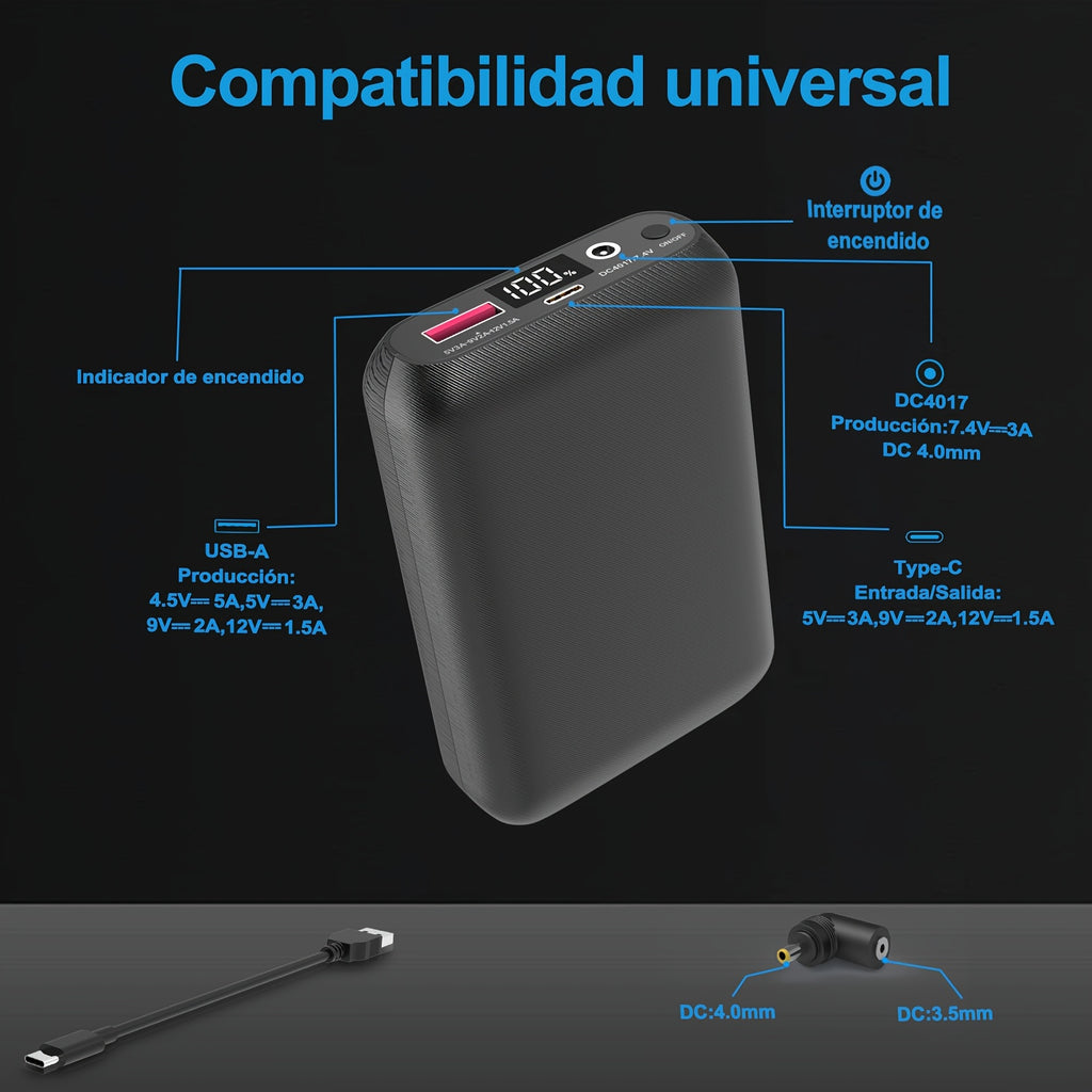 Power bank para carga durante viajes y uso diario | 16000mAh y 22.5W